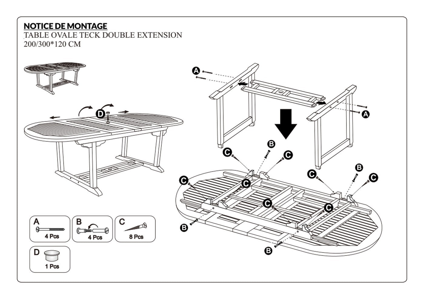 Fun - Table De Jardin 10/12 Pers - Marron
