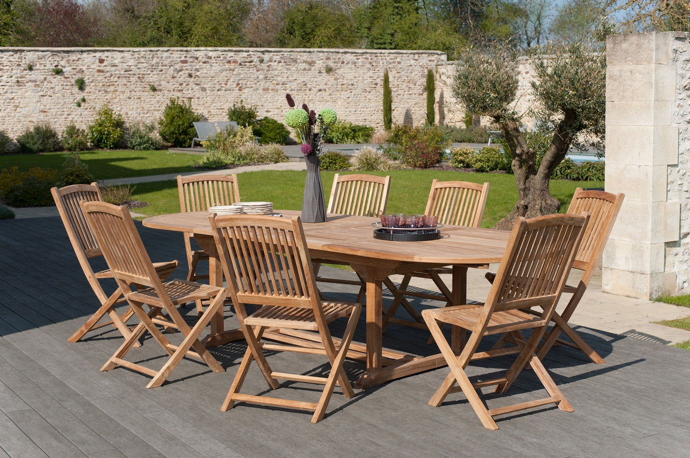 Fun - Table De Jardin 10/12 Pers - Marron