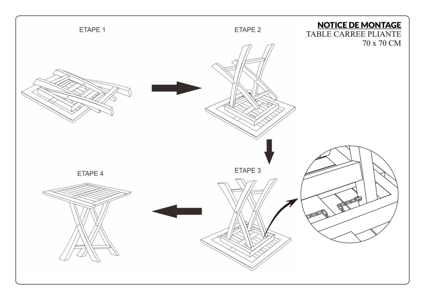 Fun - Table De Jardin 2 Pers - Marron