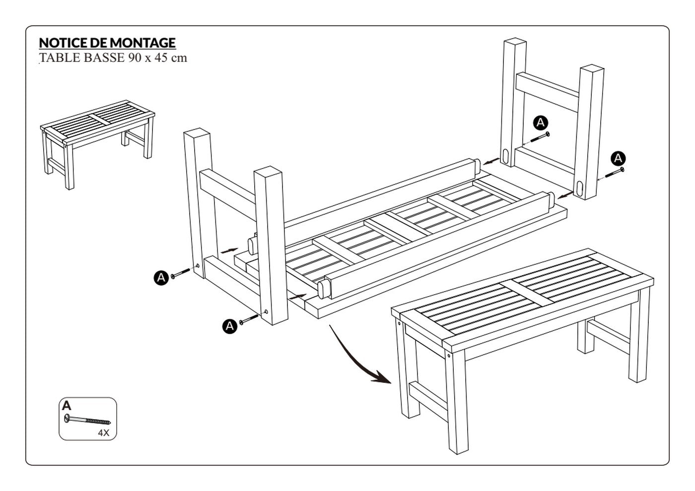 Fun - Table Basse De Jardin - Marron