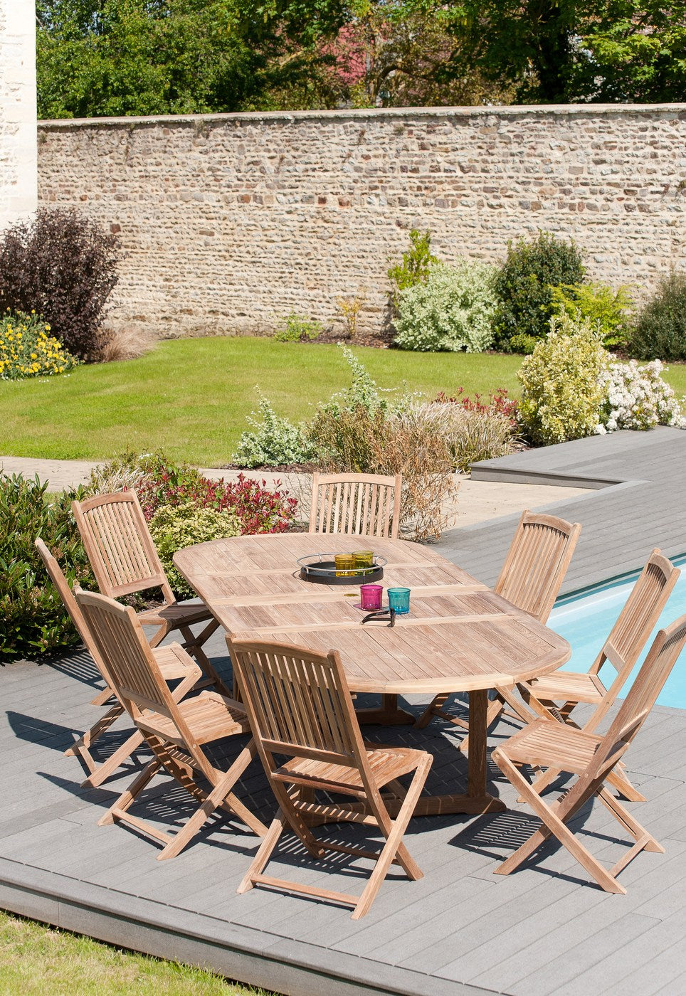 Fun - Salon De Jardin 10/12 Pers - Marron