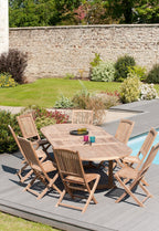 Fun - Salon De Jardin 10/12 Pers - Marron