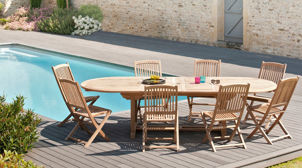 Fun - Salon De Jardin 10/12 Pers - Marron