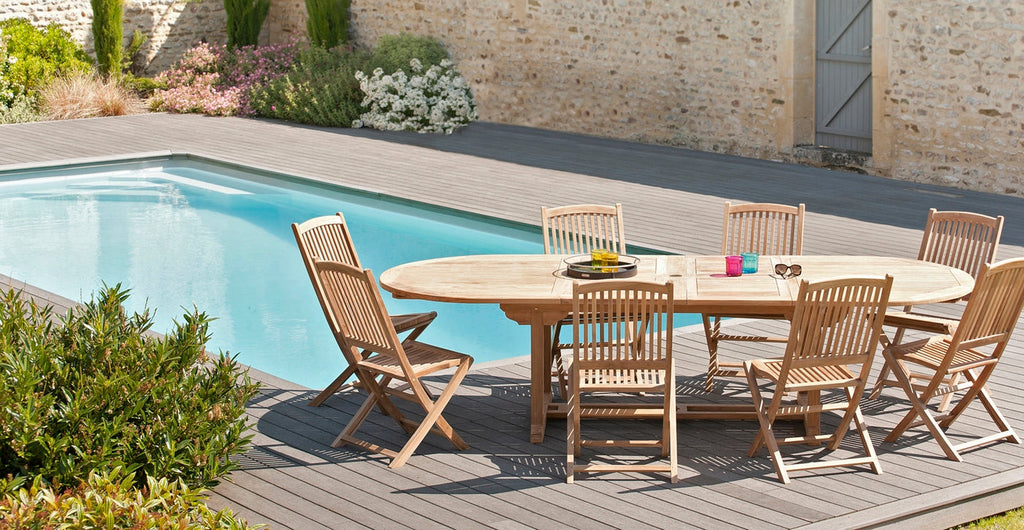 Fun - Salon De Jardin 10/12 Pers - Marron