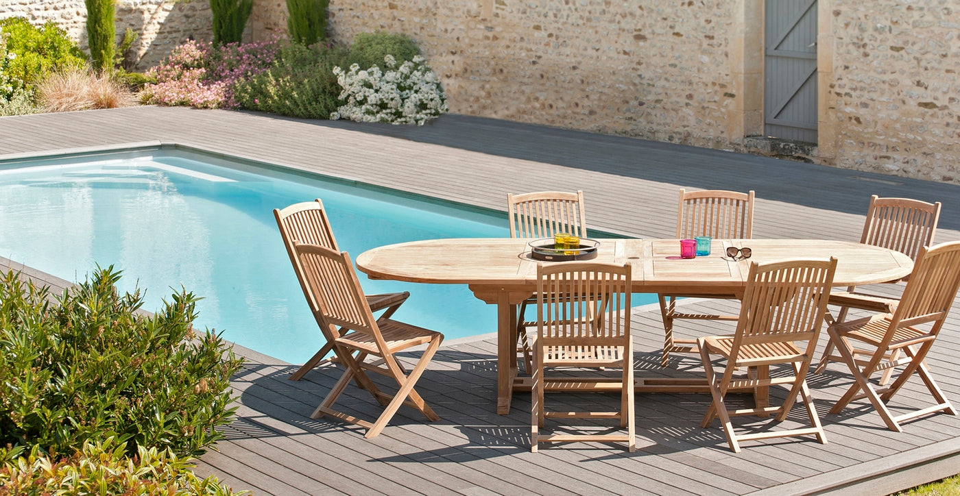 Fun - Salon De Jardin 10/12 Pers - Marron