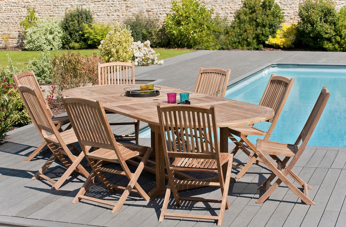 Fun - Salon De Jardin 10/12 Pers - Marron