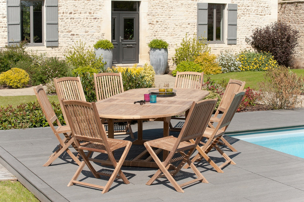 Fun - Salon De Jardin 10/12 Pers - Marron