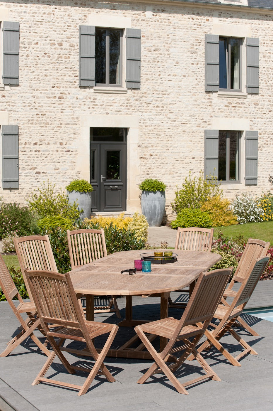 Fun - Salon De Jardin 10/12 Pers - Marron