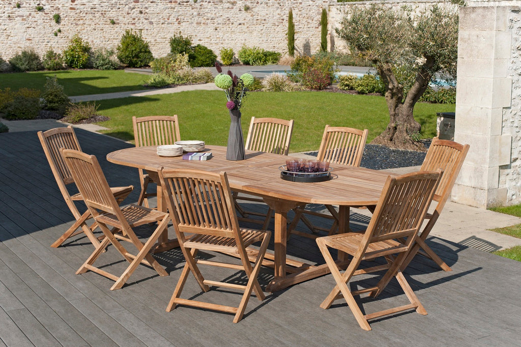 Fun - Salon De Jardin 10/12 Pers - Marron