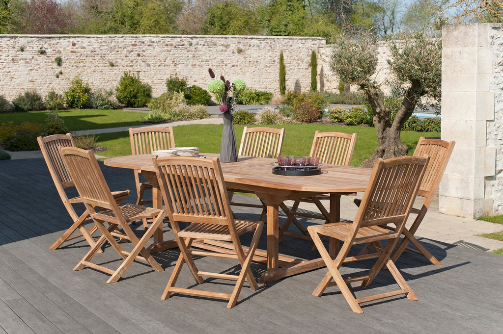 Fun - Salon De Jardin 10/12 Pers - Marron