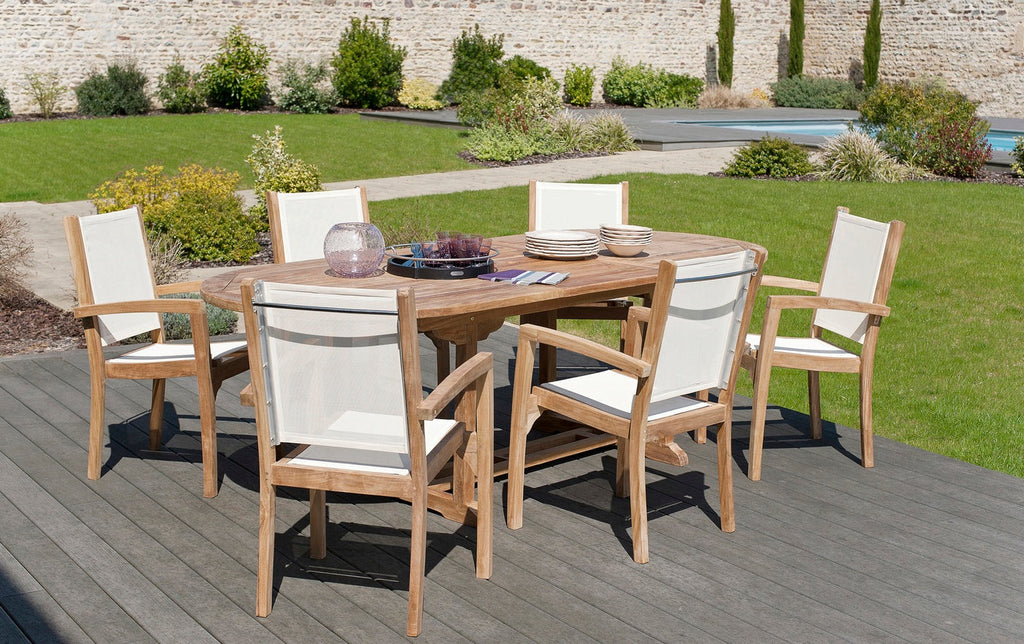 Fun - Lot De 2 Fauteuils Jardin - Marron/Blanc