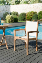 Fun - Lot De 2 Fauteuils Jardin - Marron/Blanc