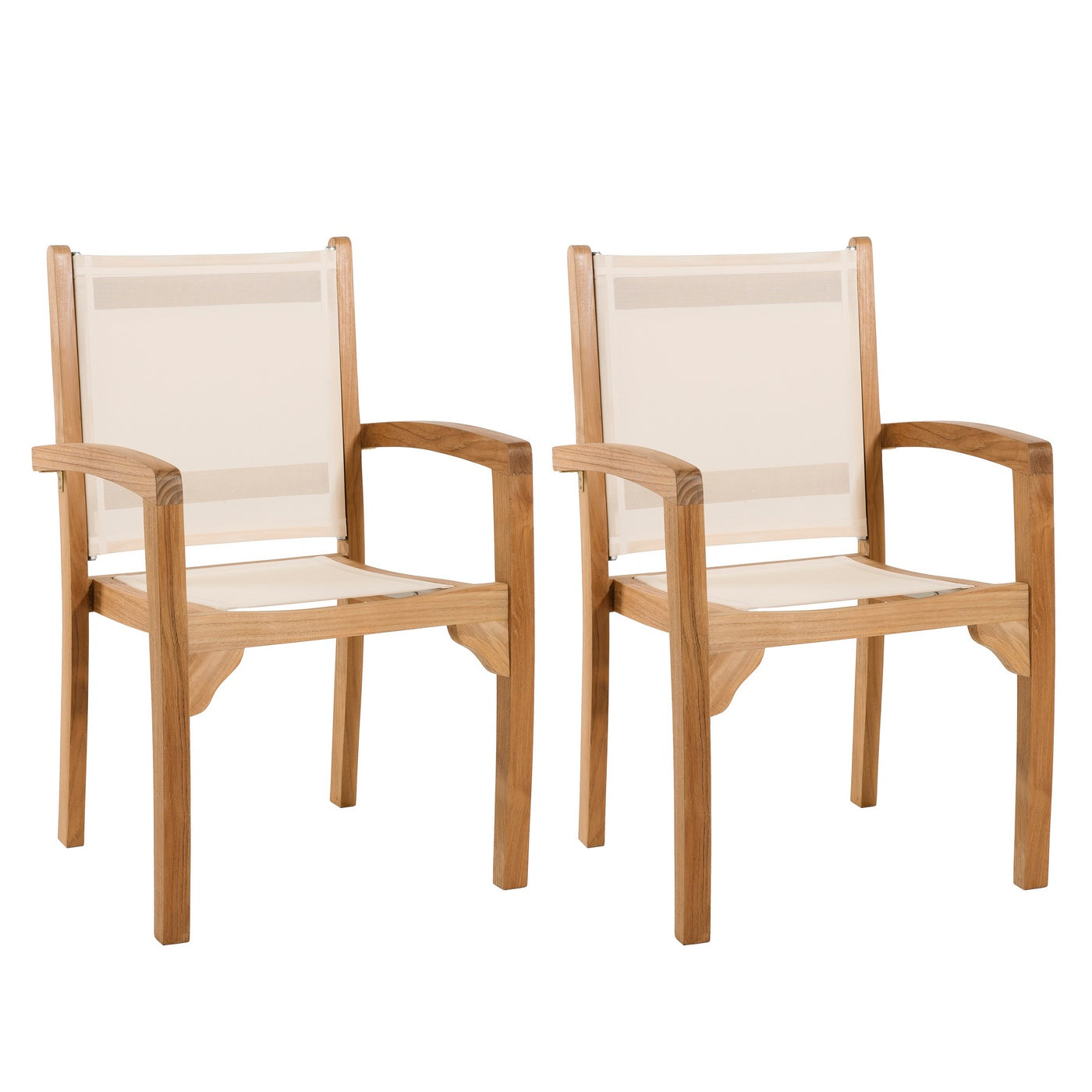 Fun - Lot De 2 Fauteuils Jardin - Marron/Blanc