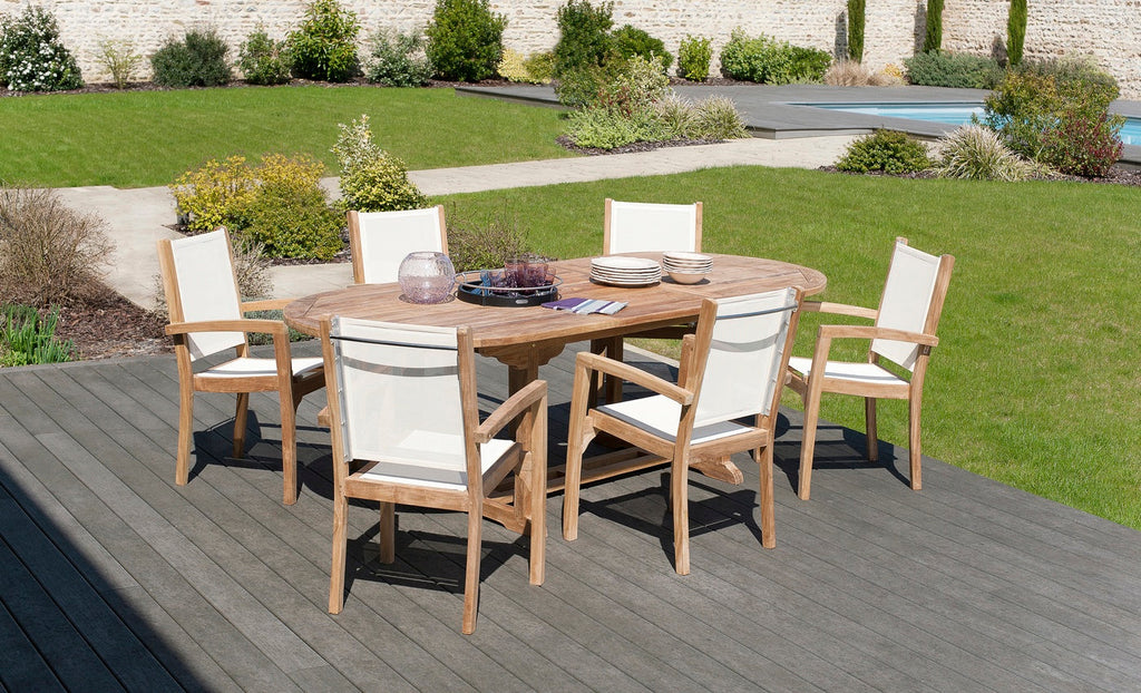 Fun - Lot De 2 Fauteuils Jardin - Marron/Blanc