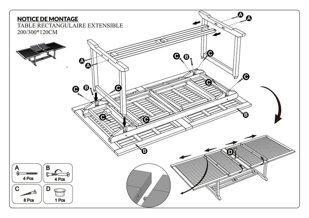 Fun - Table De Jardin 10/12 Pers - Marron