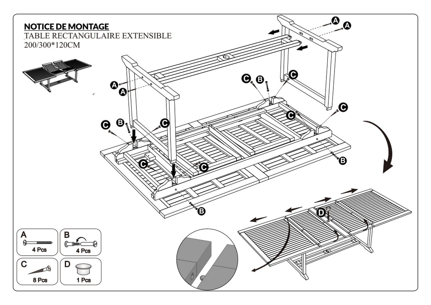 Fun - Table De Jardin 10/12 Pers - Marron