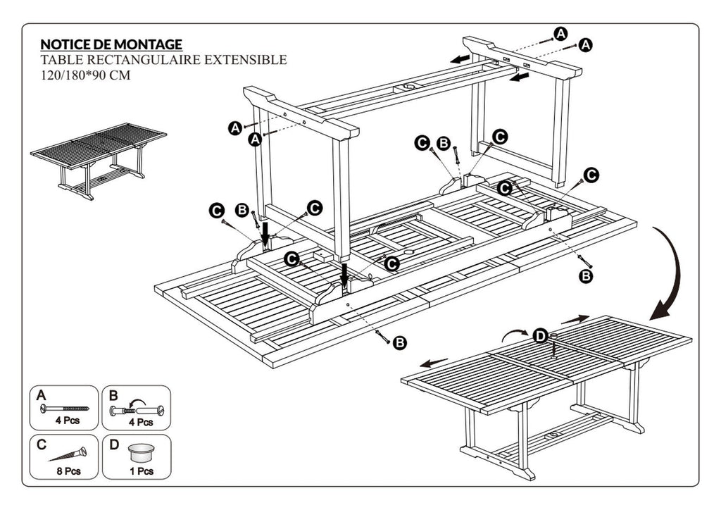 Fun - Table De Jardin 4/6 Pers - Marron