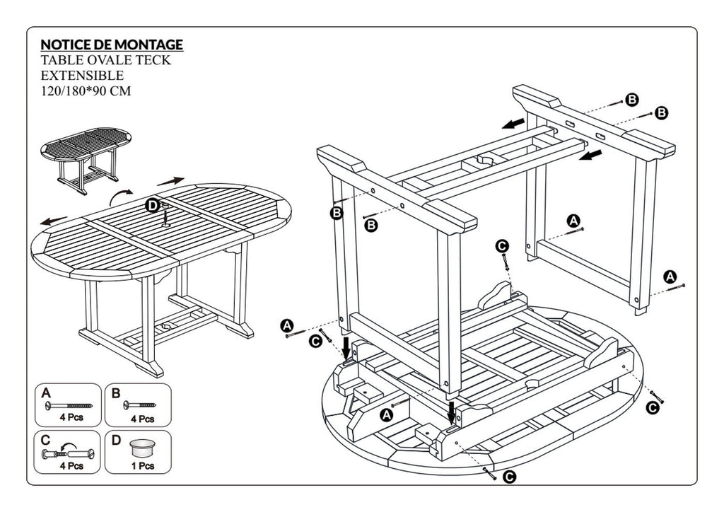 Maeva - Table De Jardin 4/6 Pers - Marron
