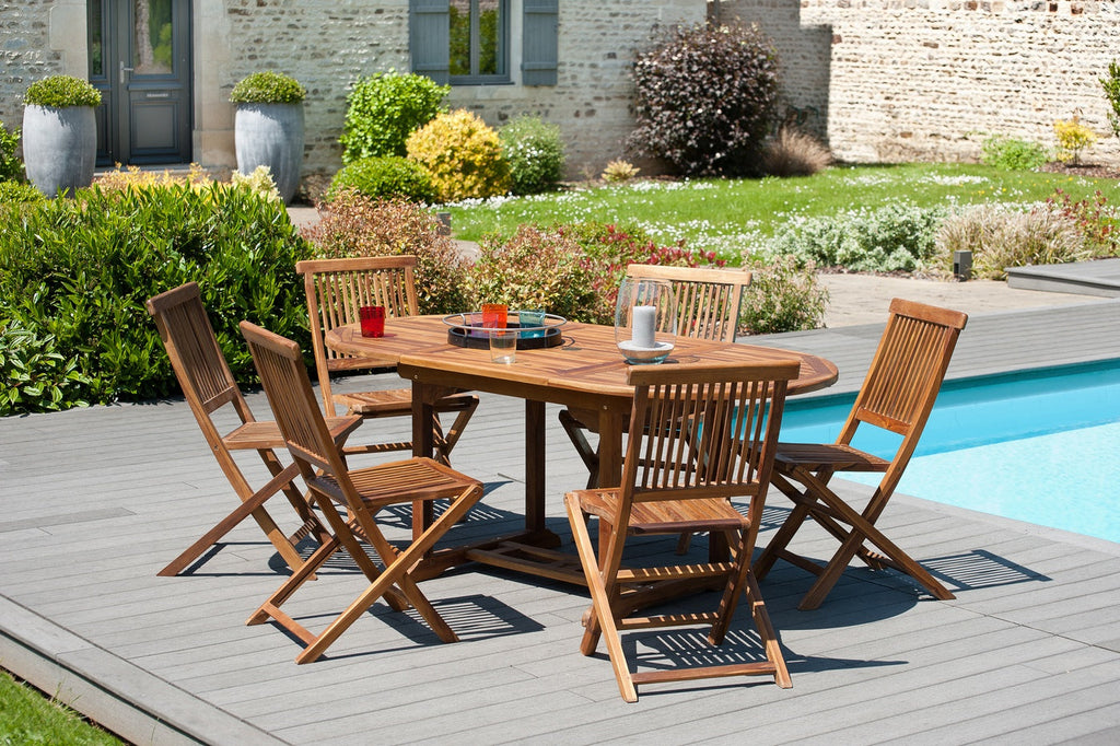 Maeva - Table De Jardin 4/6 Pers - Marron
