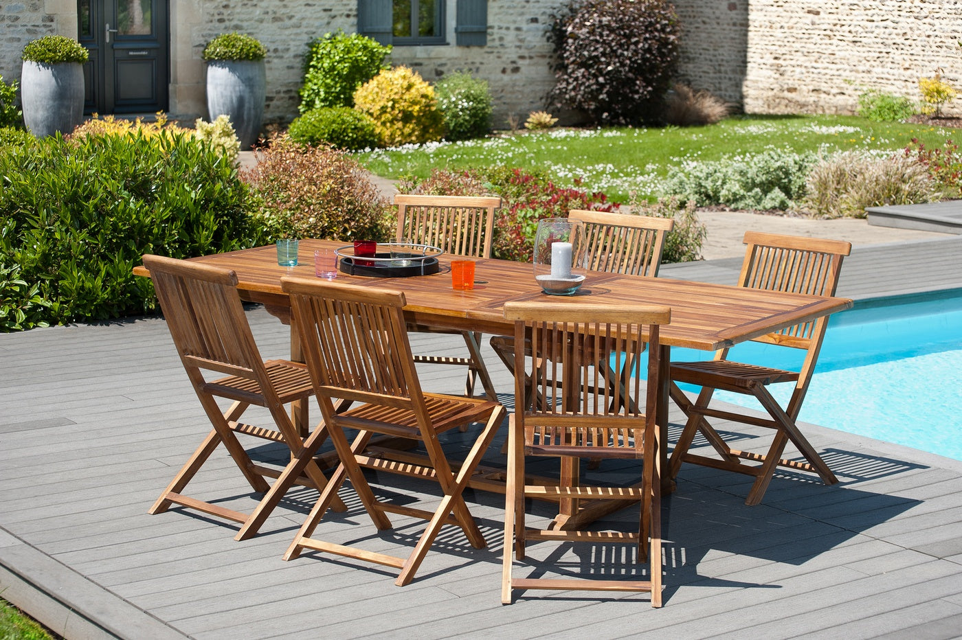 Maeva - Table De Jardin 8/10 Pers - Marron