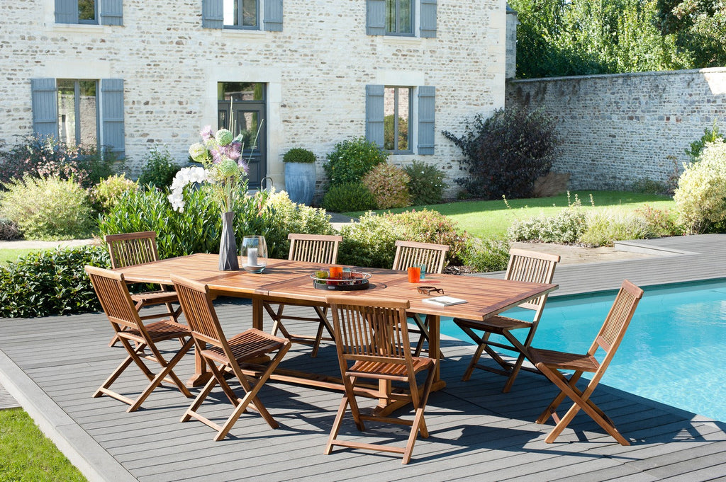 Maeva - Salon De Jardin 10/12 Pers - Marron