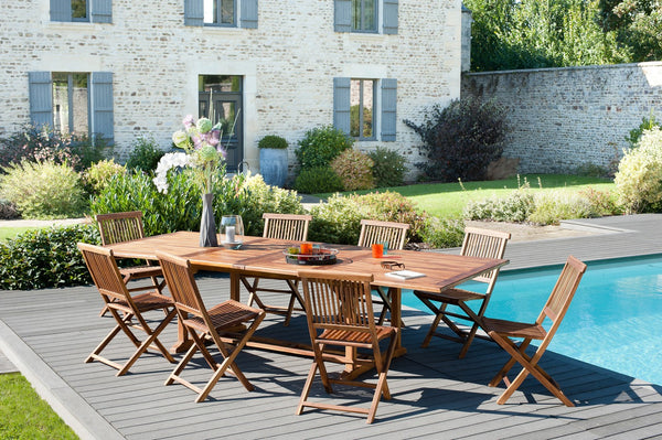 Maeva - Salon De Jardin 10/12 Pers - Marron