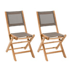 Fun - Lot De 2 Chaises Jardin - Taupe/Marron