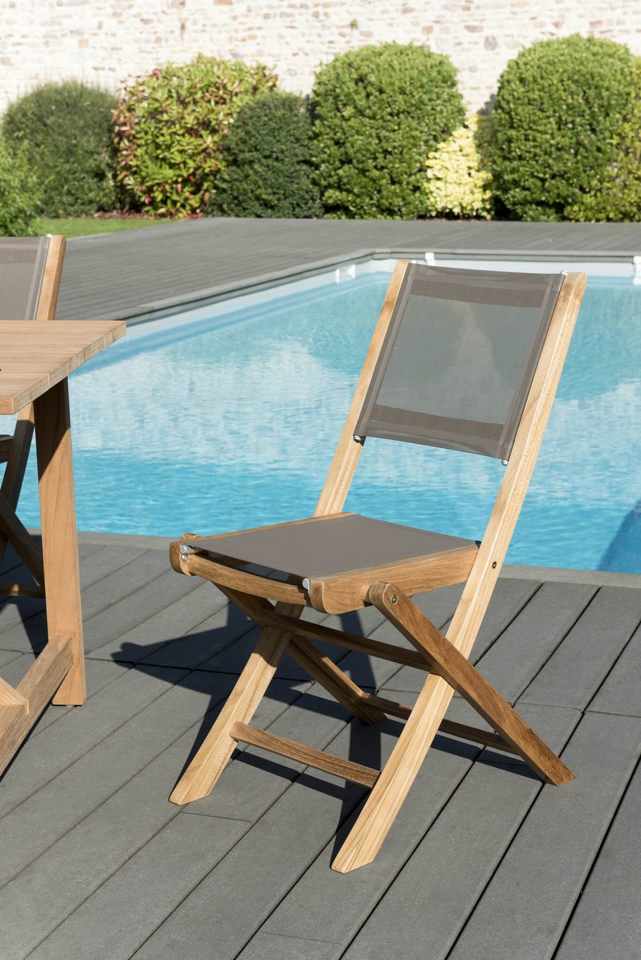 Fun - Lot De 2 Chaises Jardin - Taupe/Marron