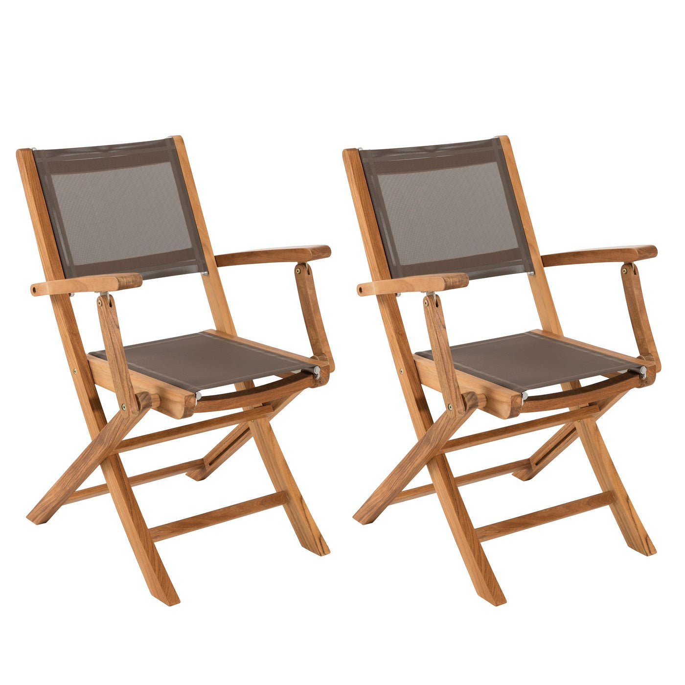 Fun - Lot De 2 Fauteuils Jardin - Taupe/Marron