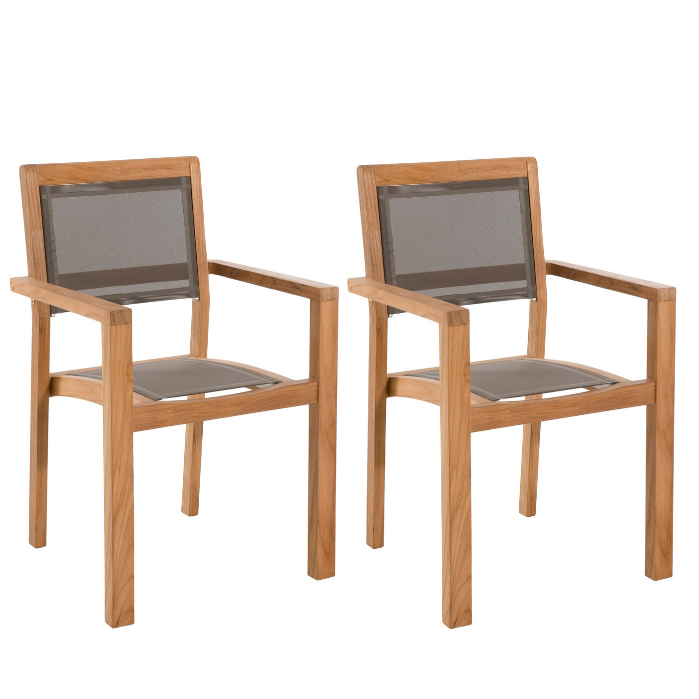 Fun - Lot De 2 Fauteuils Jardin - Taupe/Marron