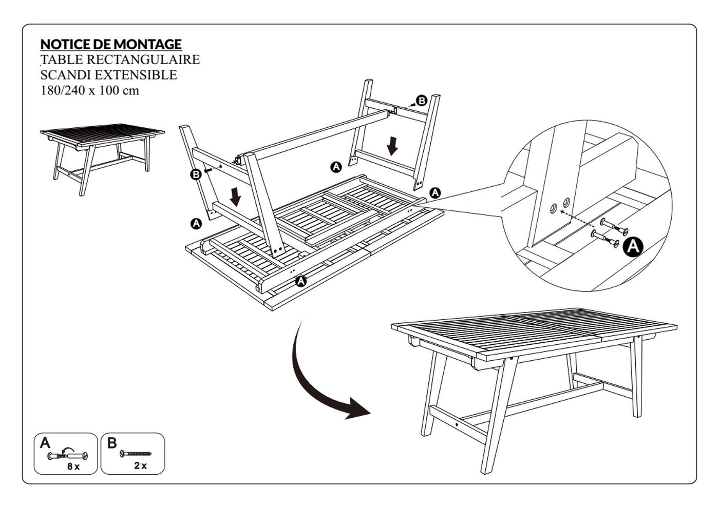 Fun - Table De Jardin 8/10 Pers - Taupe/Marron