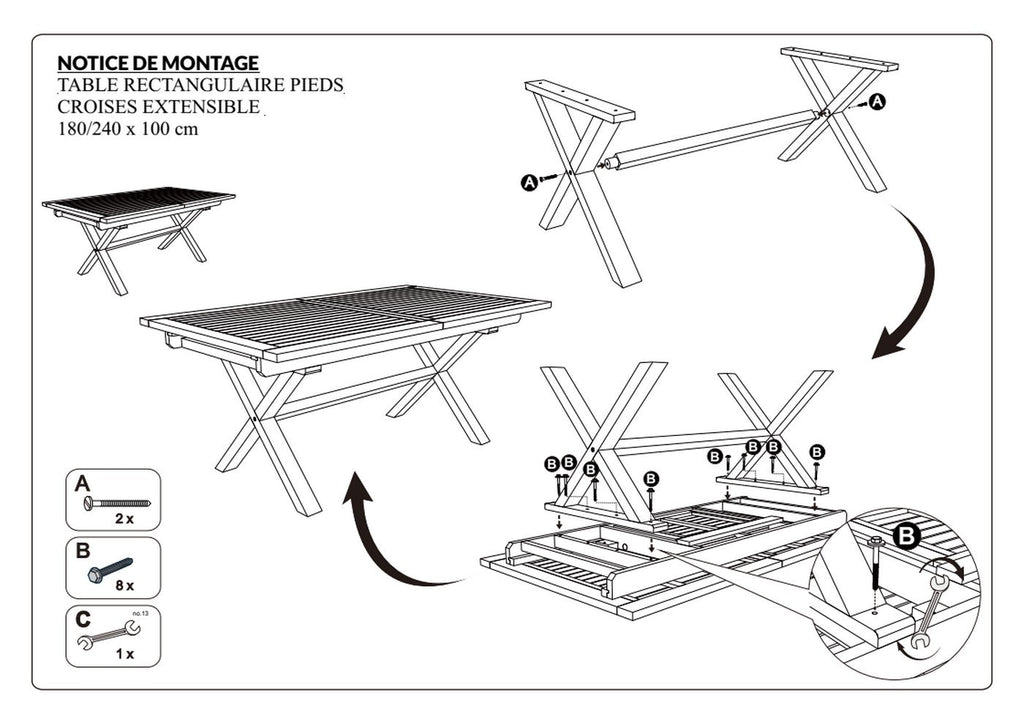 Fun - Table De Jardin 8/10 Pers - Marron