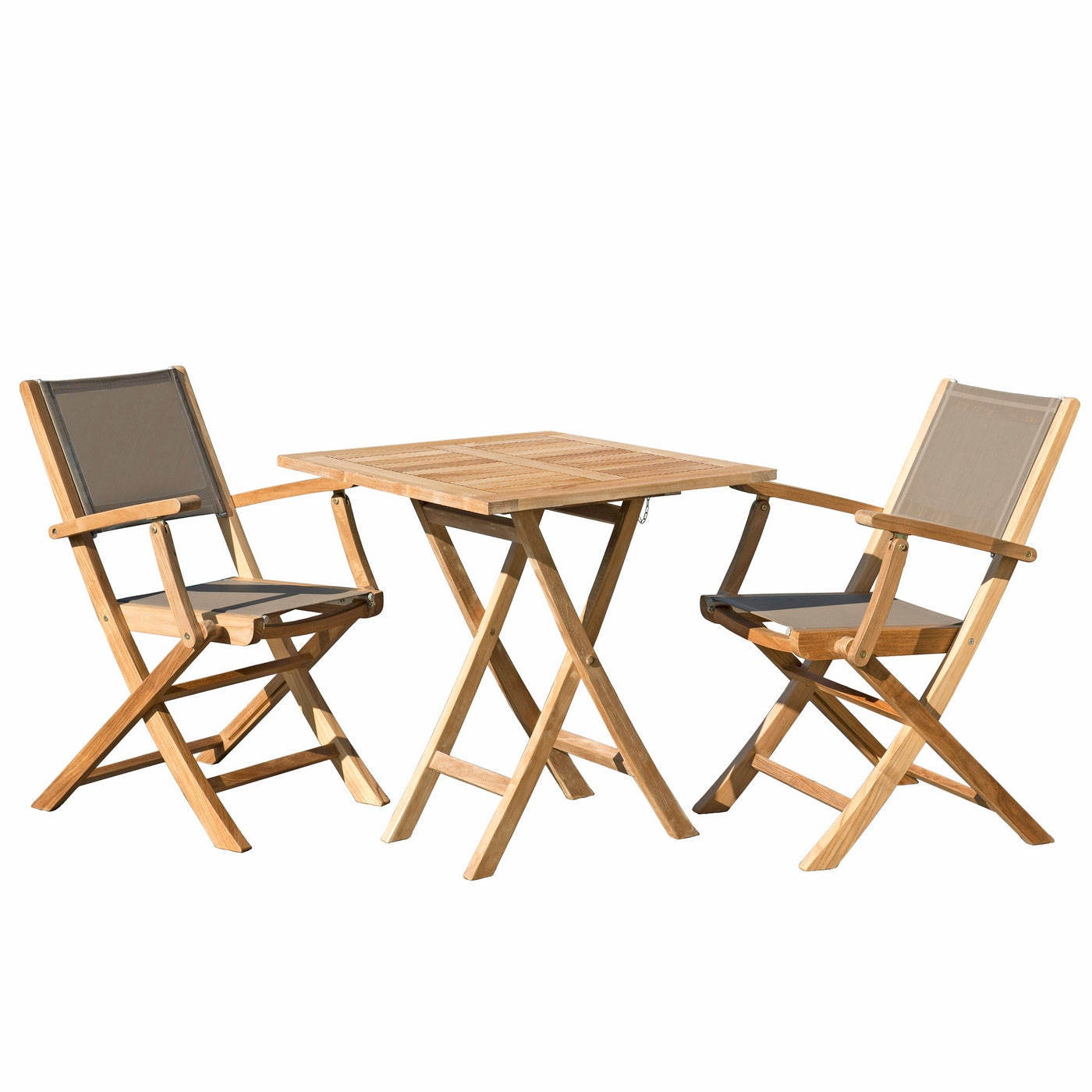 Fun - Salon De Jardin 2 Pers - Taupe/Marron