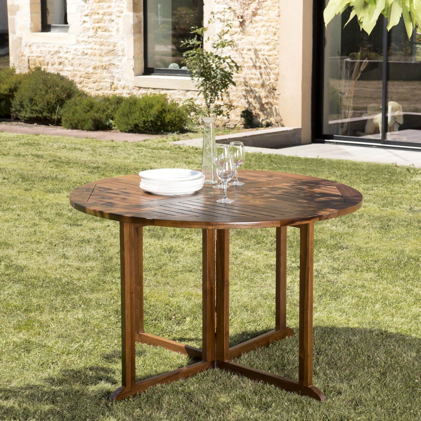 Maeva - Table De Jardin 4/5 Pers - Marron