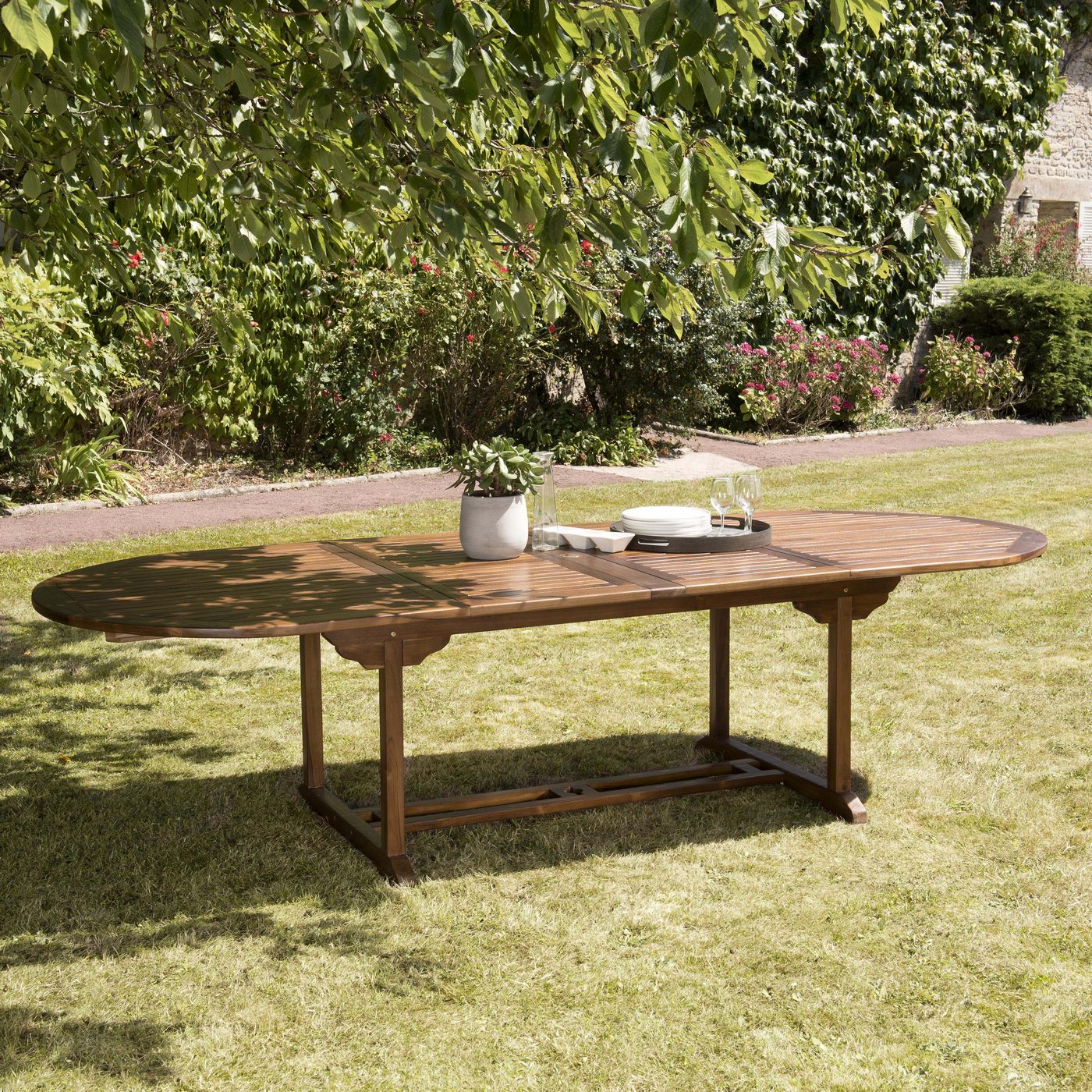 Maeva - Table De Jardin 10/12 Pers - Marron