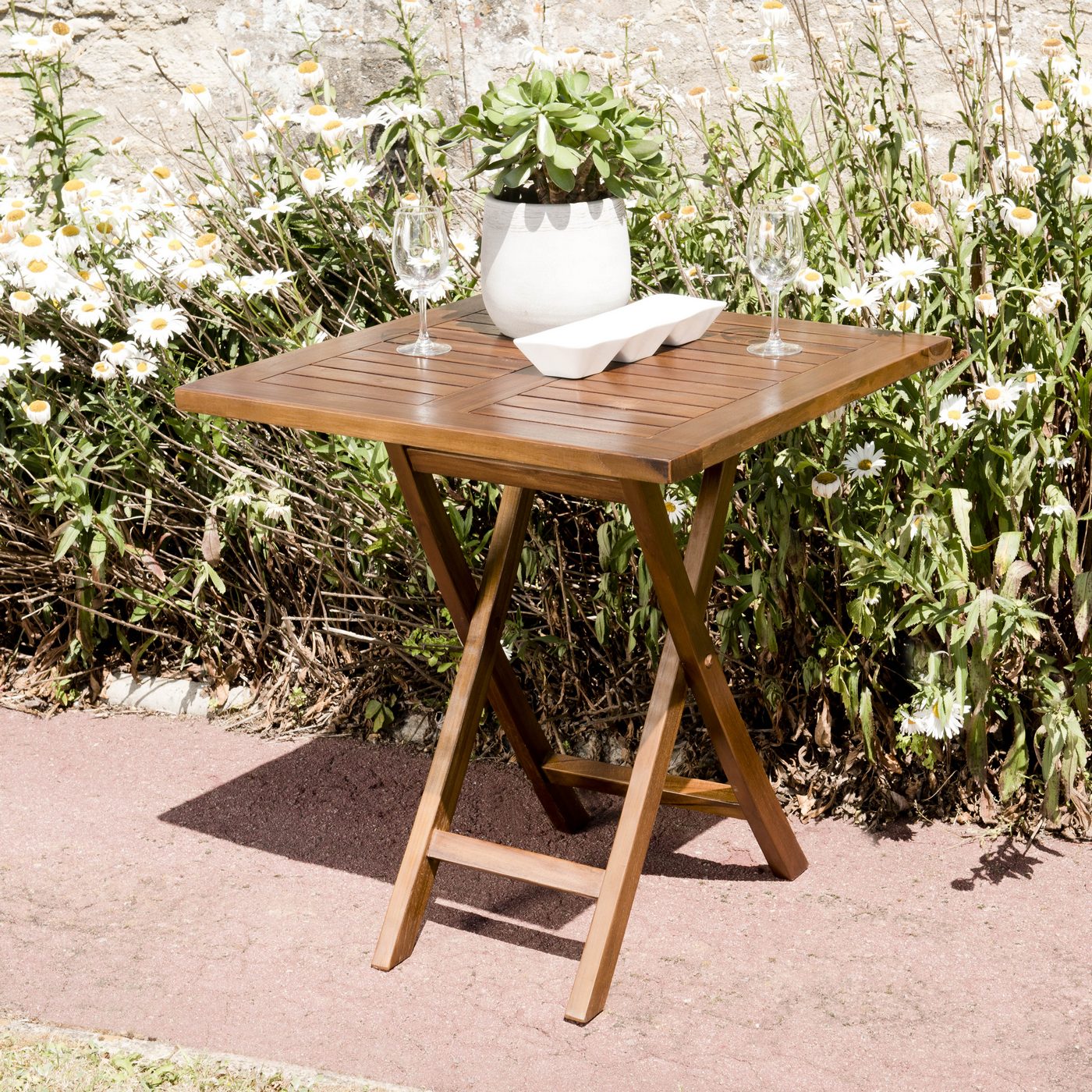 Maeva - Table De Jardin 2 Pers - Marron