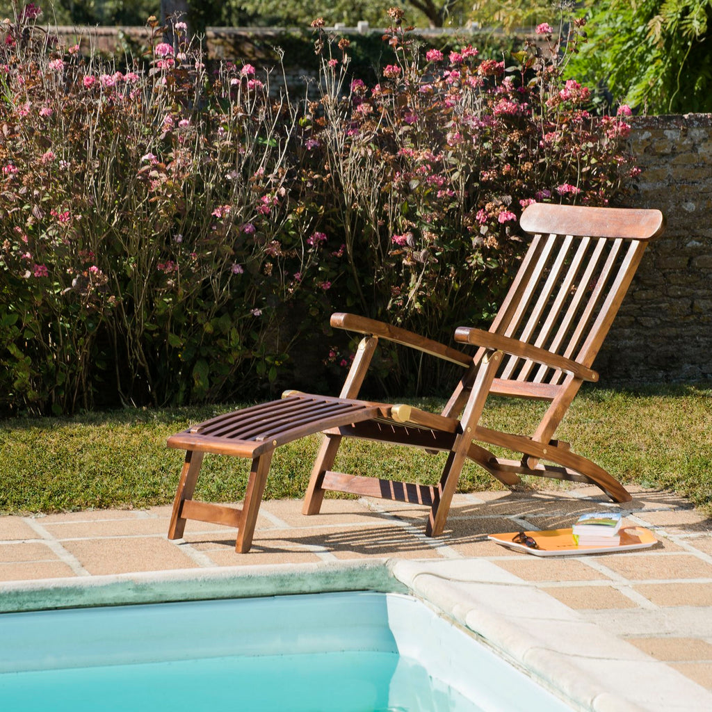 Maeva - Chaise Longue De Jardin - Marron