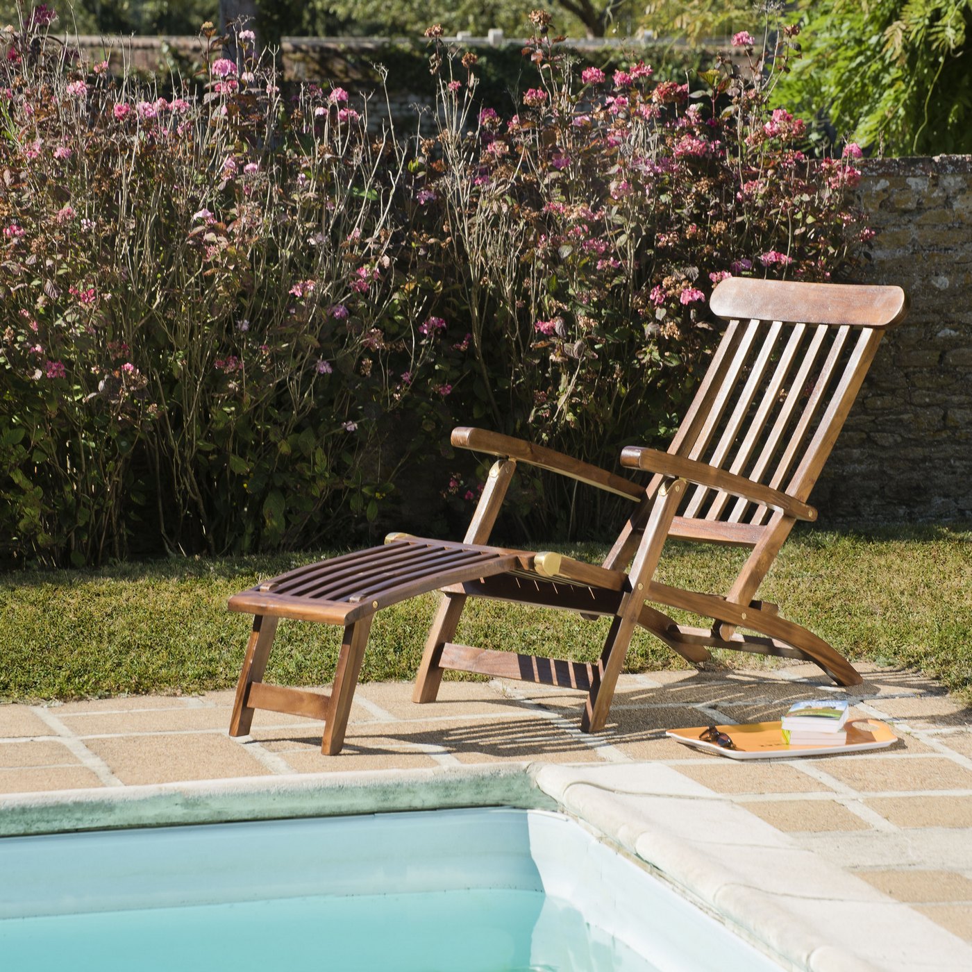 Maeva - Chaise Longue De Jardin - Marron