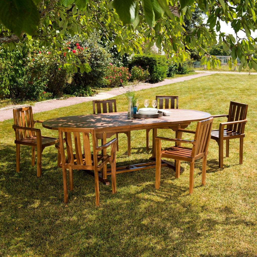Maeva - Salon De Jardin 8/10 Pers - Marron