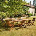 Maeva - Salon De Jardin 10/12 Pers - Marron
