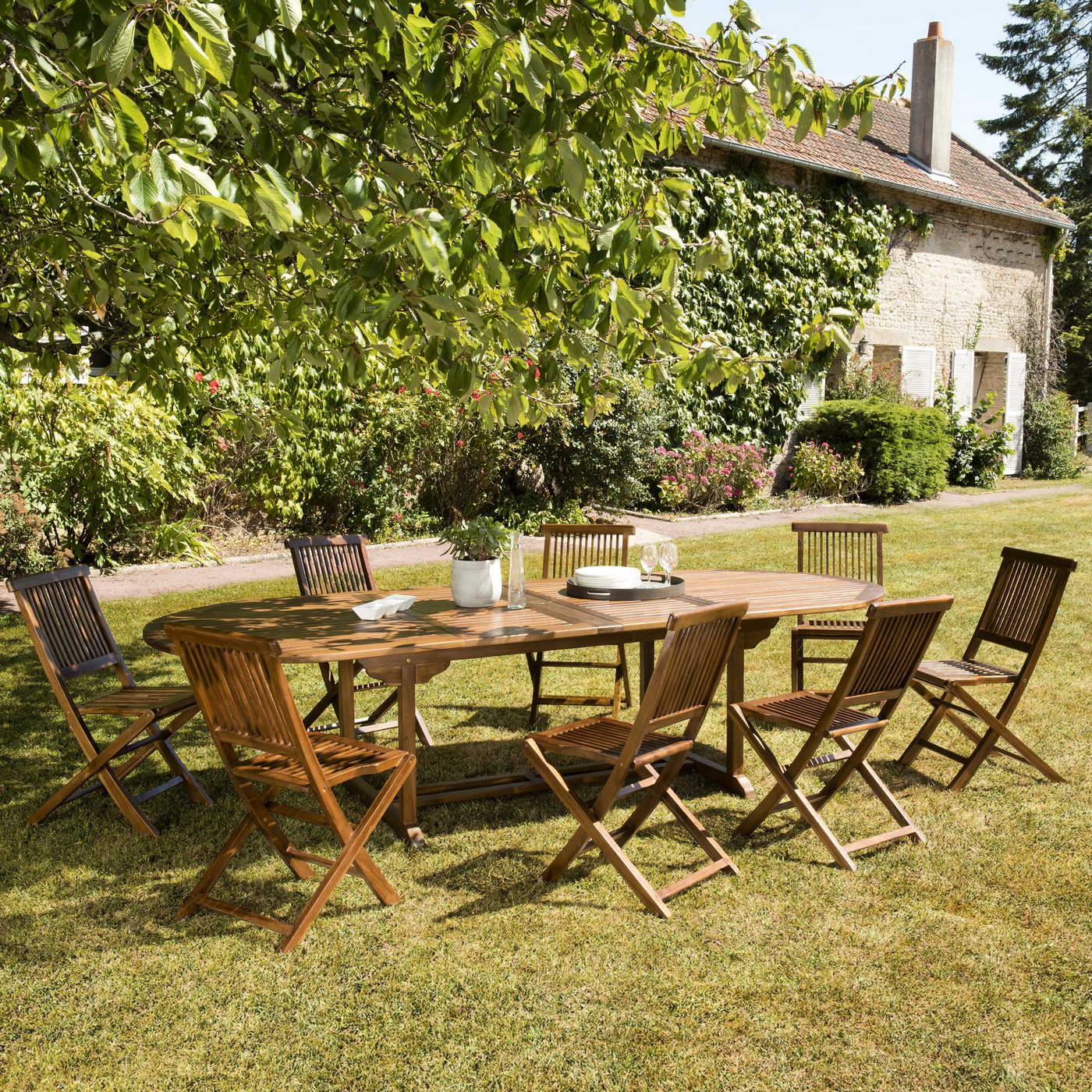 Maeva - Salon De Jardin 10/12 Pers - Marron