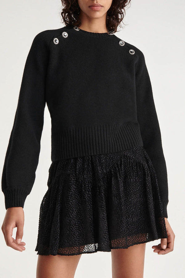 The Kooples - Pull Col Rond A Ouvertures Sur Les Epaules Et Boutons - Femme