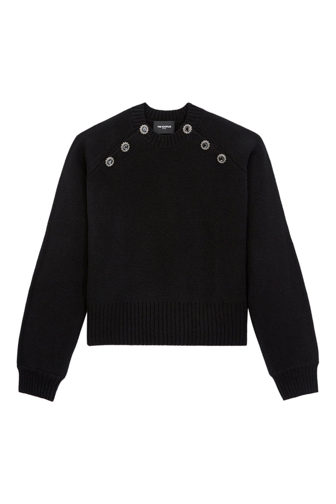 The Kooples - Pull Col Rond A Ouvertures Sur Les Epaules Et Boutons - Femme