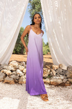 La Maxi Robe Milena Tie And Dye Mauve