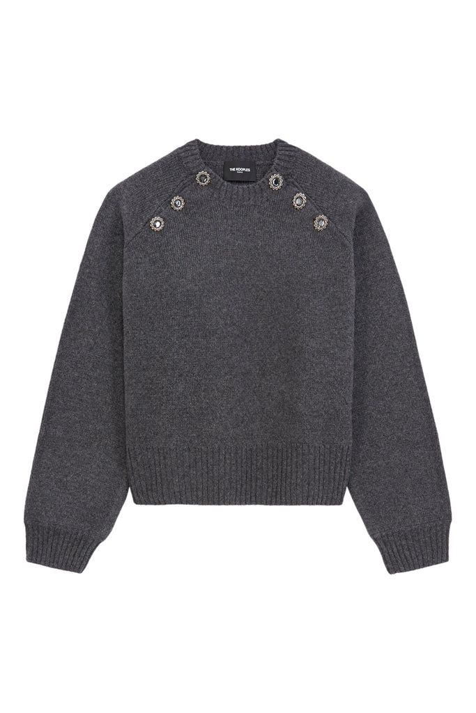 The Kooples - Pull Col Rond A Ouvertures Sur Les Epaules Et Boutons - Femme