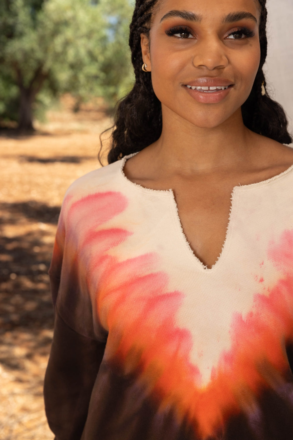 Le Sweatshirt Paolo Tie And Dye Orange