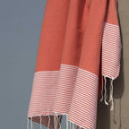 Ibiza - Fouta Nid D'Abeille - Orange Corail