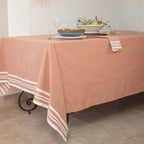 Mahdia - Nappe + 8 Serviettes - Rose Argile