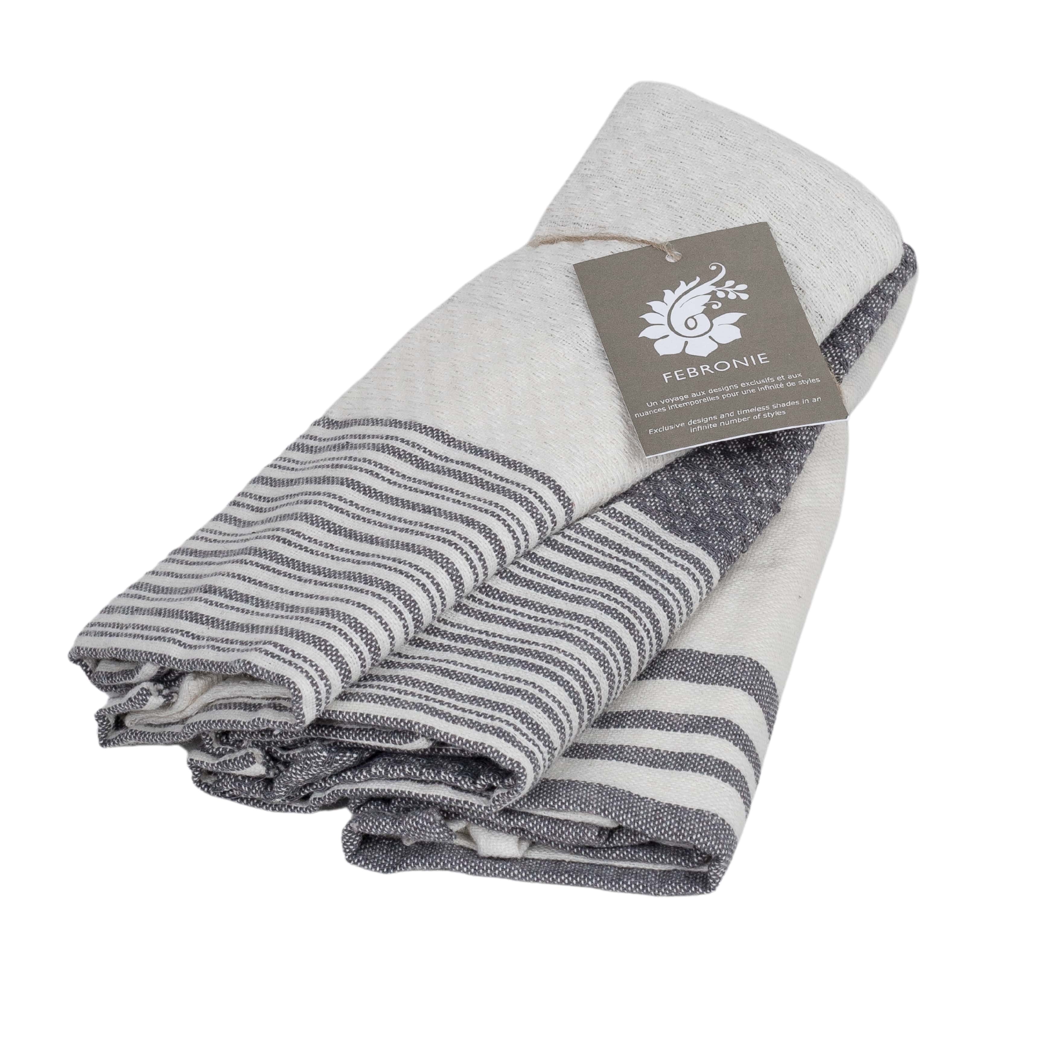 Mahdia - Torchon (X3) - Gris Moyen