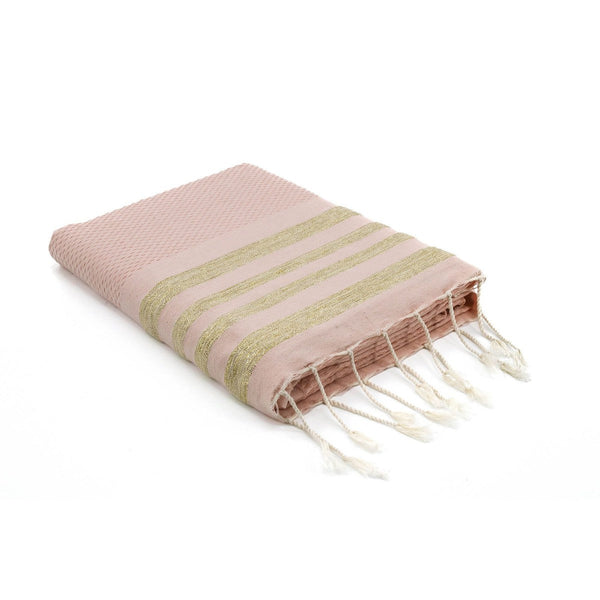 Hamptons - Fouta Nid D'Abeille - Rose Pâle